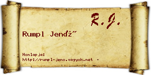 Rumpl Jenő névjegykártya
